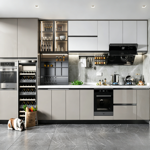 Servicio Integral de Renovación de Cocinas a Medida, Juego Completo de Muebles de <span class=keywords><strong>Cocina</strong></span> Modulares con Electrodomésticos Integrados y Enfriador de Vino - Product Image 6
