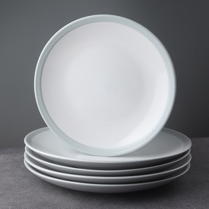 Assiette en céramique sous glaçure personnalisée avec logo pour hôtels et restaurants, petite assiette à dessert et salade de 7,5 pouces, vente en gros - Product Image 1