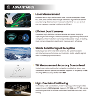 ALLYNAV R90 Laser & AR RTK IMU-RTK avancé avec laser et levé visuel (Base + Rover + Logiciel + Contrôleur + Accessoires)