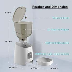 Умная автоматическая кормушка для кошек 6L Tuya, Wi-Fi автоматическая кормушка для домашних животных, диспенсер для сухого корма, кормушка для кошек - Product Image 6