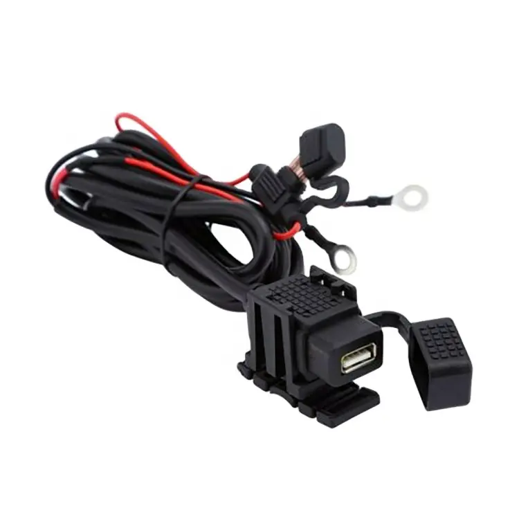 12V 24V 2.1A USB şarj aleti güç priz adaptörü su geçirmez sigorta ile 10A için motosiklet ATV tekne araba