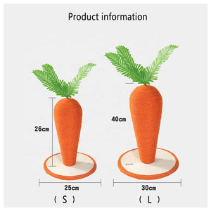 Fabrika doğrudan satış kapalı kedi tırmalama oyuncak havuç tasarım Sisal dayanıklı kedi tırmalama sütunu - Product Image 4
