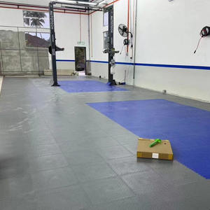 Leather Grain Pvc Interlocking Garage <b>Floor</b> Tiles / <b>Gym</b> / Workshop Vinyl <b>Floor</b> <b>Mat</b> - Product Image 6