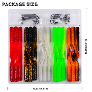 Kit de leurres souples Ned Rig personnalisés en usine, 40 pièces/boîte, leurres souples salés et parfumés avec têtes de jig pour la pêche au bar, au walleye et au perch - Product Image 6