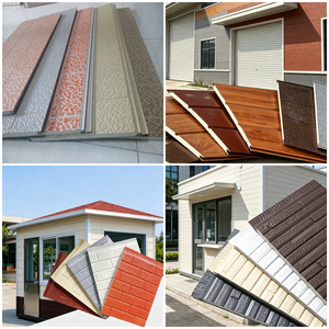 แผ่นแซนวิชฉนวนกันความร้อน PU ลายนูนสี<span class=keywords><strong>แซลมอน</strong></span>, สีพิวเตอร์, สีคอรัล, สีเอครู และสีเทาอมน้ำตาล, แบบแกะสลักโลหะ, วางซ้อนกันเป็นแถว - Product Image 2