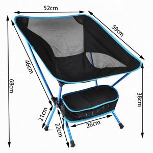 Chaise de camping portable Moon Chair, légère, avec cadre en alliage d'aluminium, en tissu Oxford, pliable, impression sérigraphique promotionnelle - Product Image 2