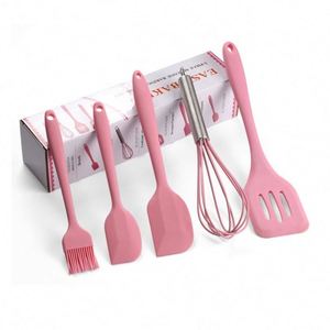 Juego de Utensilios de Cocina de Silicona Resistente al Calor de Grado Alimenticio, Juego de 5 Piezas de Silicona para Cocinar y Hornear - Product Image 1