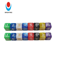 16mm D6 polyédrique carré coin dés graver numéro 1 à 6 peinture acrylique plastique éducation famille jouet jouant jeu de société personnalisé