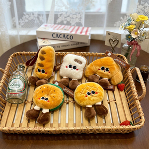 Lote de Llaveros de Peluche con Forma de Pan de Dibujos Animados, Mini Adornos de Peluche Suaves con Forma de Comida para Bolsos, Regalo para Premios de Eventos y Uso Diario - Product Image 6