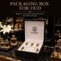 Maßgefertigte Oud-Holzbox mit Eigenem Logo, Weich Samtgefütterte Duftverpackung für Luxus-Einzelhandel und Boutique-Präsentation
