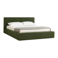 Lit Moderne Gain de Place avec Cadre Rembourré en Tissu, Matelas Compressé Sans Os Effet Nuage