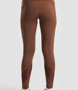 Leggings de yoga taille haute pleine longueur, couleur unie, avec empiècements en maille, en Spandex et Polyester, extensibles dans les quatre sens, taille élastique, surpiqûres contrastées - Product Image 2