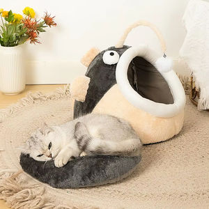 Niche pour chat semi-fermée, chaleureuse pour l'hiver, universelle quatre saisons, maison de type lanterne, avec jouets d'agitation, fournitures pour animaux de compagnie - Product Image 3