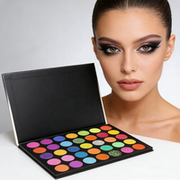 Nouvelle palette d'ombres à paupières minérales imperméables 35 couleurs avec paillettes pour les tons de peau foncée-pour le maquillage