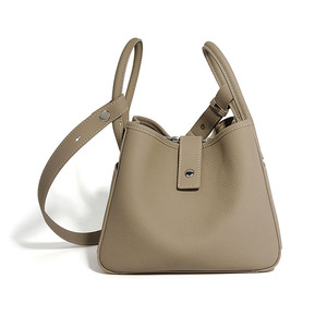 Bolso Bandolera Minimalista Coreano <span class=keywords><strong>de</strong></span> Cuero Genuino para Mujer, Bolso <span class=keywords><strong>de</strong></span> Hombro Pequeño <span class=keywords><strong>de</strong></span> Piel Vacuna Suave, Elegante Bolso Mensajero Femenino, MOQ Bajo - Product Image 1