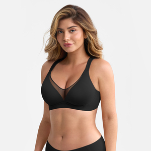 חזייה סיטונאית ללא ריפוד, כיסוי מלא, מידות גדולות, עם ברזלים, תמיכה צידית, רשת, מינימייזר, פוש אפ, ללא תפרים, לנשים - Product Image 5