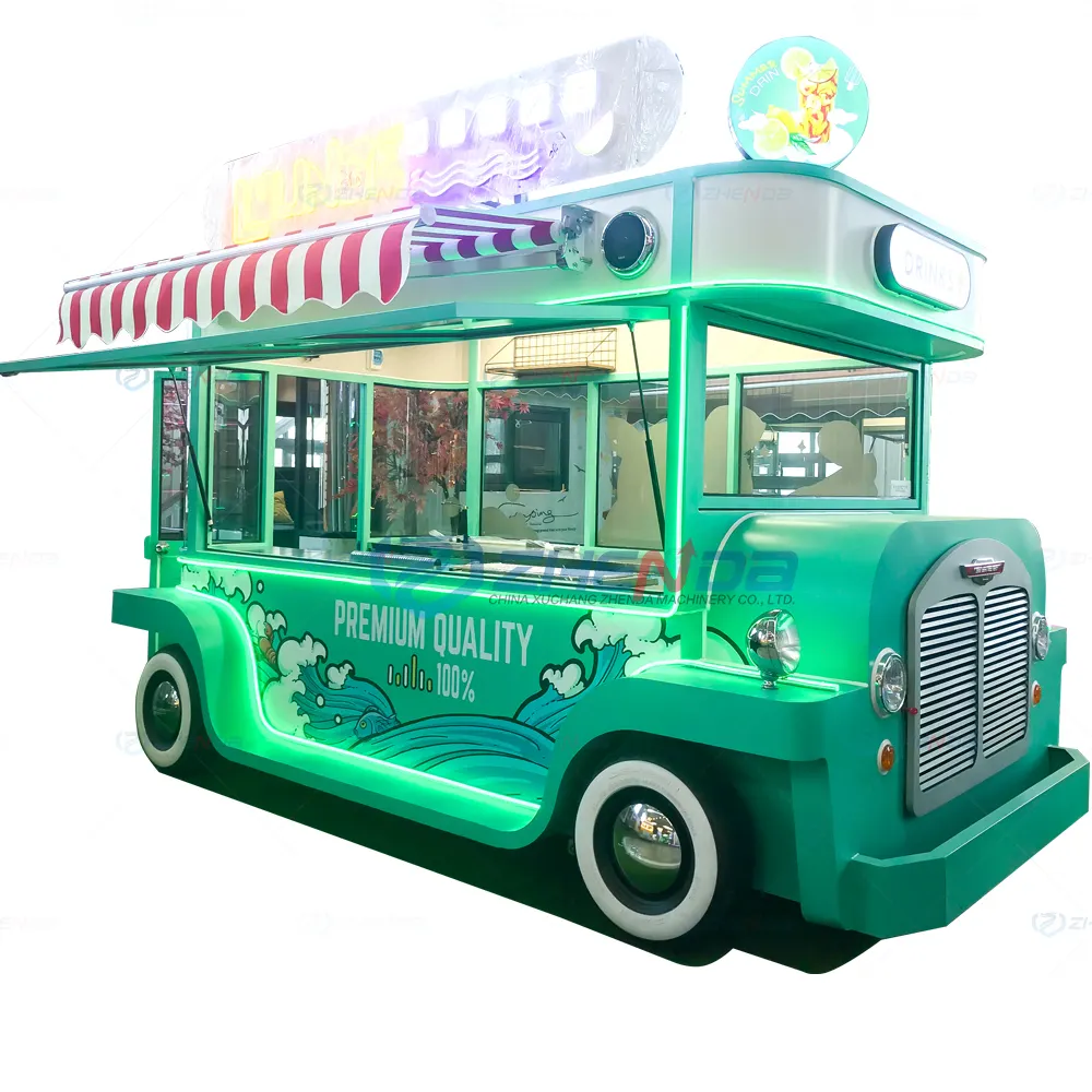 Ice cream food truck trailer with ice cream making machine hot dog food vending truck food truck kiosk