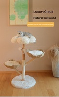 Arbre à chat luxueux et spacieux avec hamac floral, poteaux en sisal et peluche de qualité supérieure – Mobilier pour chat