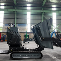 Mejor Precio Loncin 302cc Minidumper de Orugas con Pala Autocargable Hidráulica, Carretilla Motorizada con Orugas de Goma para Jardín