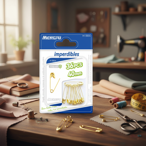 Mengfu Lot de 36 épingles de sûreté en or de 40mm M-0034 fabriquées en Chine pour une fixation sécurisée et une utilisation polyvalente - Product Image 3