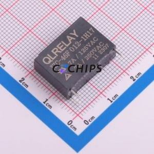 JZC-46F 012-1H17 Power Relay Through hole,20.5x7mm Relay 12V 1 Normally Open: 1A (SPST-Normally Open)::: 4 7A-250VAC - Product Image 1