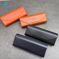Étui à lunettes vintage en cuir PU, personnalisable avec logo, boîte de protection rigide pour lunettes, étui portable pour lunettes de soleil professionnel