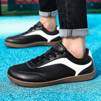 Baskets décontractées pour hommes à bout large, style rétro, basses, en cuir microfibre et maille respirante, pour la marche