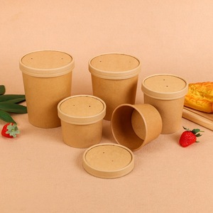 Dùng một lần 8oz 12oz 16oz 24oz giấy <span class=keywords><strong>container</strong></span> thực phẩm sinh thái thân thiện lấy đi bao bì thực phẩm giấy súp ly có nắp đậy - Product Image 6