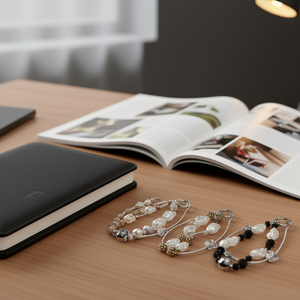 Braccialetto Doppio per Cellulare con Perline e Cristalli Simil-Diamante, Accessorio Premium per Telefono - Product Image 3