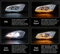 AURON Nouveau Phare à LED CSP 36W Super Lumineux 12V 6000K 6000 Lumens pour Mercedes Classe S W221 2006-2009 Rétrofit/Amélioration