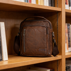 กระเป๋าคาดลำตัวผู้ชายราคาส่ง แฟชั่นลำลอง กระเป๋าสะพายข้างกันน้ำ ใส่โทรศัพท์ได้ พร้อมซิปปิด และหนัง PU ทนทาน - Product Image 4