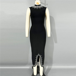 2025 elegante vestido de mujer con hombros descubiertos Y2K vestido de fiesta de moda Color sólido liso teñido verano Casual vestido tejido hasta el suelo - Product Image 6