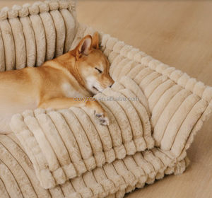 Großhandel Modernes Rechteckiges Luxuriöses Orthopädisches Haustierbett für Hunde, Abnehmbares Waschbares Plüschsofa, Einfarbig, im Karton verpackt - Product Image 5