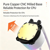 Refroidisseur d'eau AIO pour processeur TY240 avec double ventilateur, affichage numérique, ARGB, silencieux, radiateur de refroidissement liquide pour processeur de PC de bureau