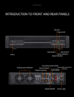 Berase Haute Qualité Musique Numérique Classe D Subwoofer 2U Amplificateur de Puissance Double Canal 600W Amplificateur Audio Professionnel