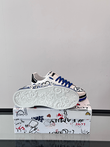 Nouvelles tendances mode homme et femme 2026 : Chaussures décontractées Gabbna en maille plate bleue avec lacets bleus et motif graffiti cœur bleu - Product Image 6