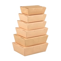 Fabrieksgemaakte wegwerp voedselverpakking van kraftpapier met transparant venster, biologisch afbreekbaar, voor salade, fruit en lunch, met aangepaste logo's.