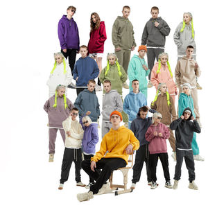 H5371 Sweat-shirts pour hommes personnalisés, multicolores, unisexes, à motif de dessin animé, col montant, doublure en polaire, automne - Product Image 1