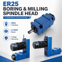 Tête de broche de fraisage ER25 avec moteur 750W, tête de puissance haute précision pour mise à niveau de machine-outil CNC pour le travail des métaux