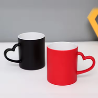 Taza Personalizada con Foto Sublimada, Cambia de Color con el Calor, Asa en Forma de Corazón, Ecológica, Libre de BPA