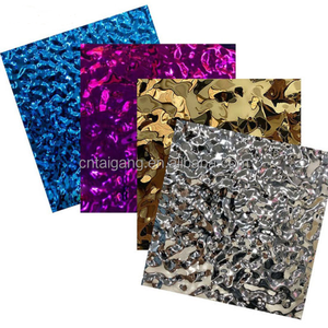 לוחות קיר דקורטיביים מנירוסטה 304 בצבע מרוקן עם גלי מים, למכירה, פלטת נירוסטה - Product Image 2