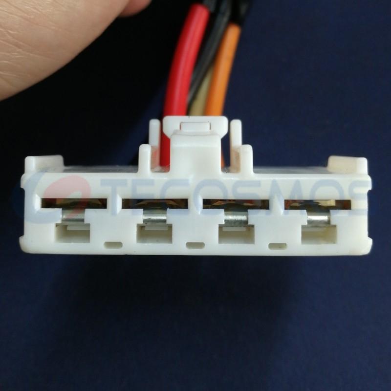 Tecosmos Copper Car Connector for & for Blower with 4 Pins IP66 Rated Nylon ABS Housing Model CT4-0229M-1