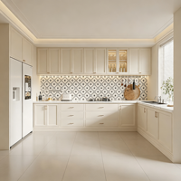 Fabrication OEM de meubles de cuisine minimalistes, système d'armoires en bois pour projets de cuisines résidentielles modernes