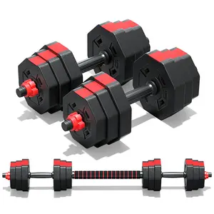 10kg/15kg/20kg/30kg/40kg Home Gym Multi-Fonction Réglable Fitness Barbell Set Poids Libres Équipement