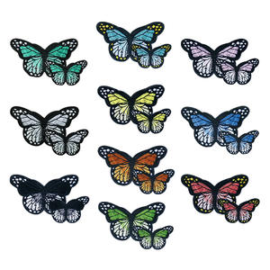 Autocollants en forme de papillon colorés, patchs de papillons mélangés <span class=keywords><strong>pour</strong></span> vestes matelassées, patchs en tissu <span class=keywords><strong>pour</strong></span> broderie DIY - Product Image 3