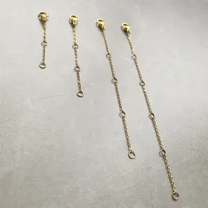 e-Manco Edelstahl Verlängerungskette mit Karabinerverschluss für DIY Schmuckherstellung Armbänder Halsketten Dropshipping - Product Image 6