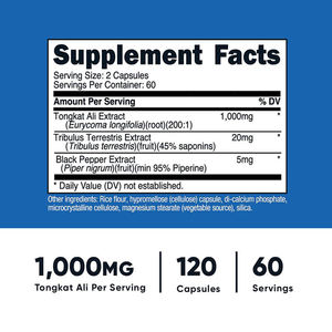 Suplemento de píldoras inmunitarias y energía de fuerza de soporte de etiqueta privada, extracto de cápsulas de Tongkat Ali para hombres veganos orgánicos - Product Image 4