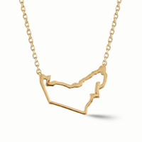 Tendance 2026 Collier avec pendentif logo Émirats Arabes Unis, bijou creux en acier inoxydable, cadeau patriotique