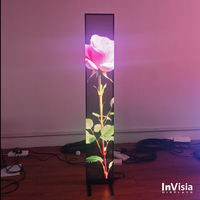 Affiche LED transparente InVisia ultra-mince pour intérieur, haute luminosité, haute définition, gradation 16 bits, économie d'énergie, sur pied