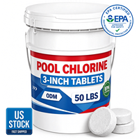 Tablettes d'entretien pour piscine de 3 pouces en gros, seau de 50 lb, stock US